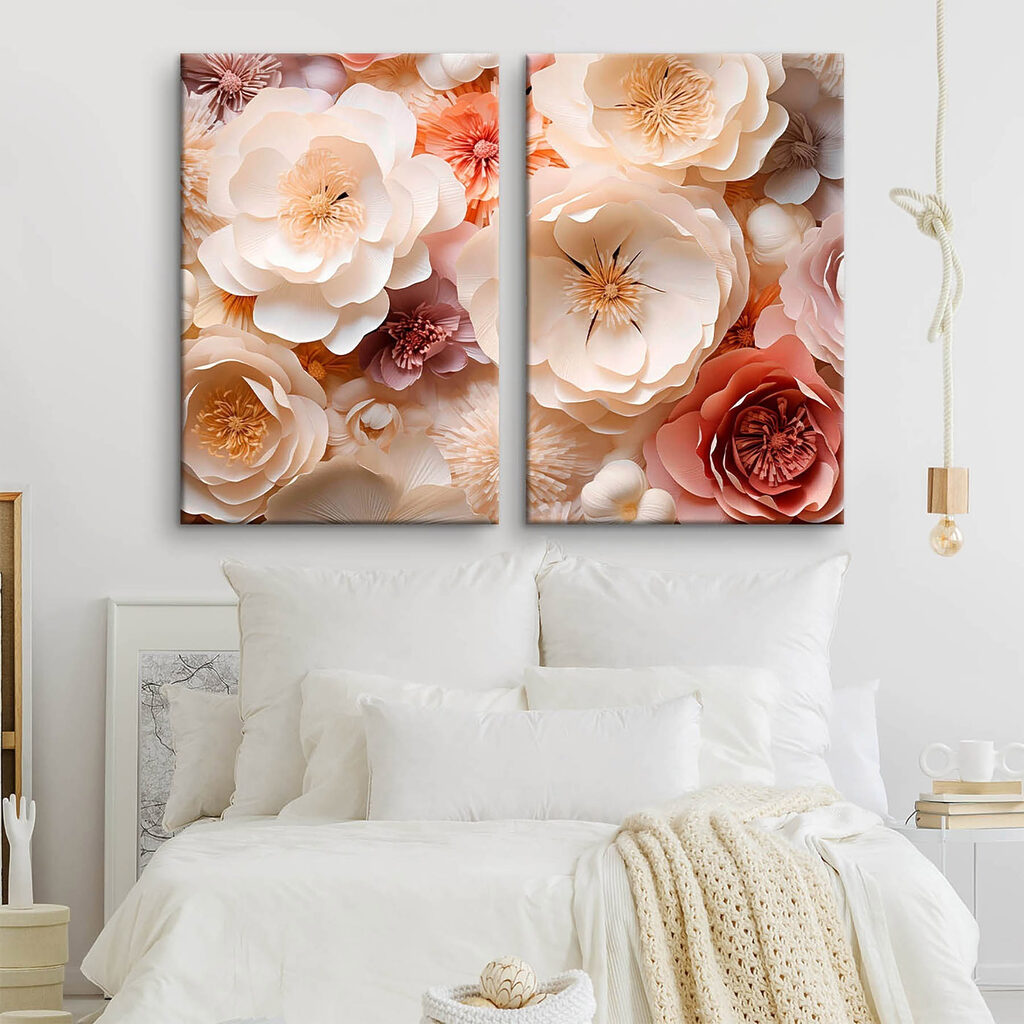 Collage of paper flowers