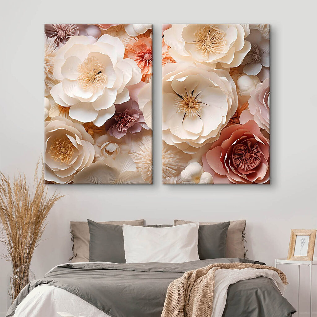 Collage of paper flowers
