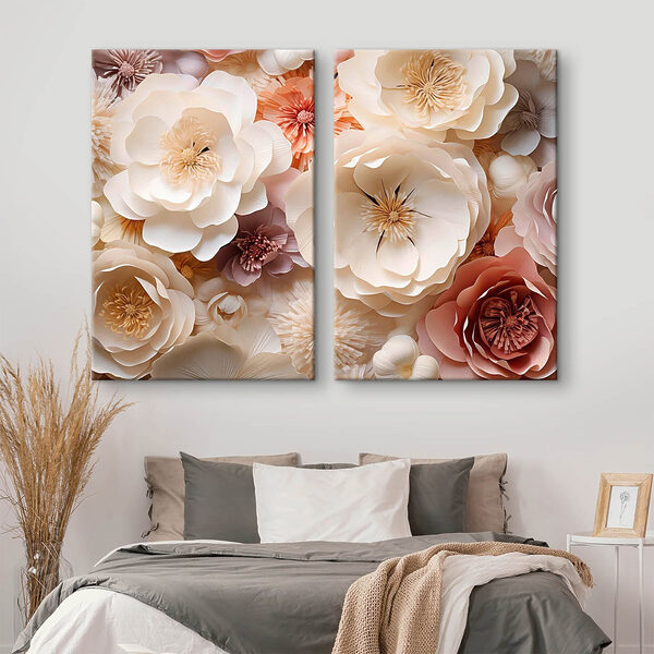 Collage of paper flowers