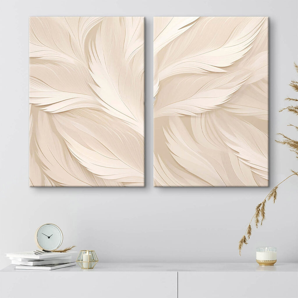 White feather pattern on a white surface
