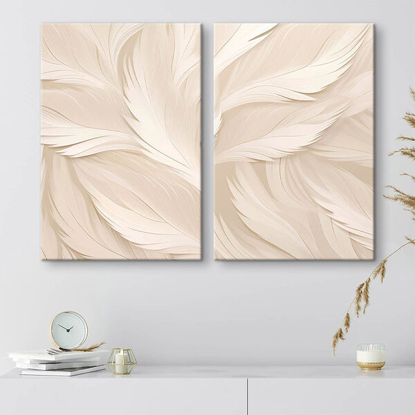 White feather pattern on a white surface
