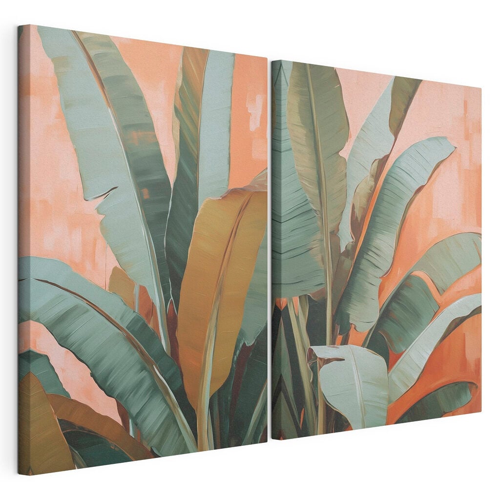 Vibrant green leaves against warm background