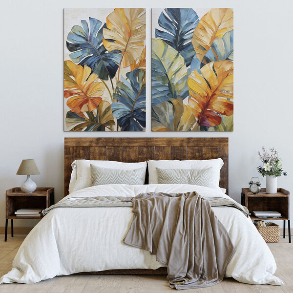 Vibrant leaves in warm colors