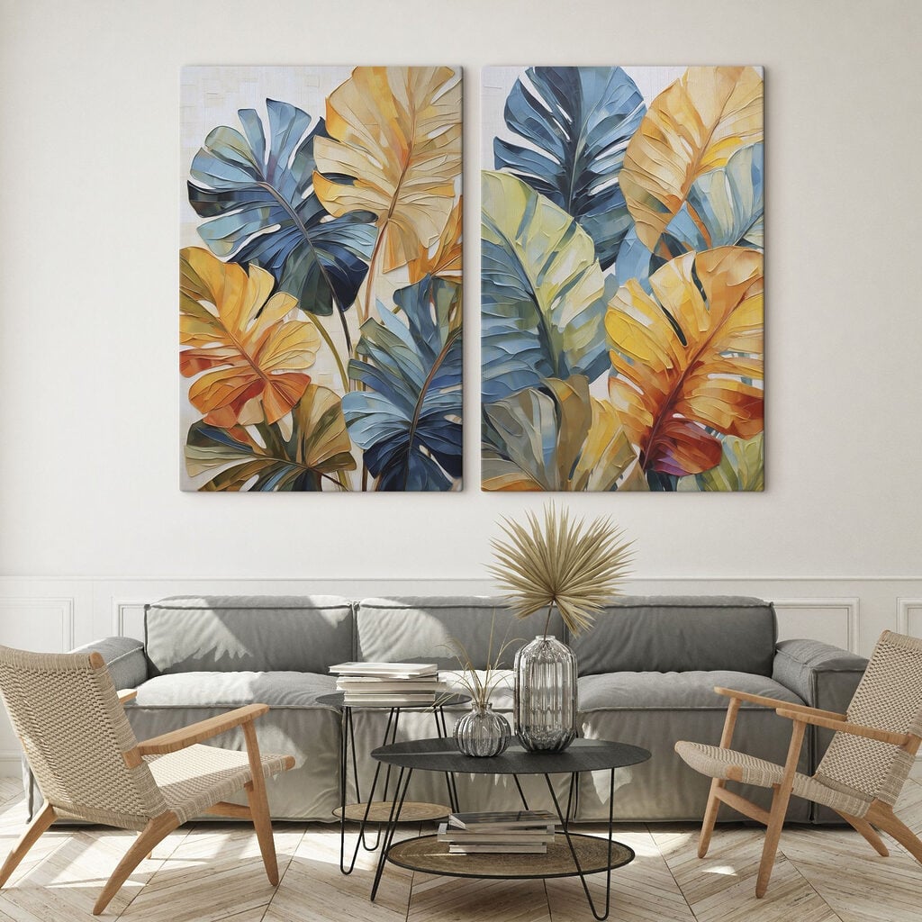 Vibrant leaves in warm colors
