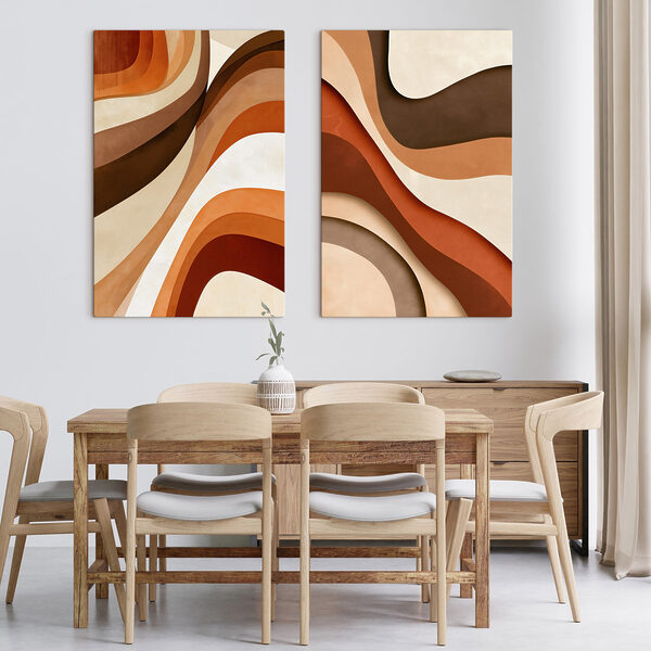 Flowing curves in warm earth tones