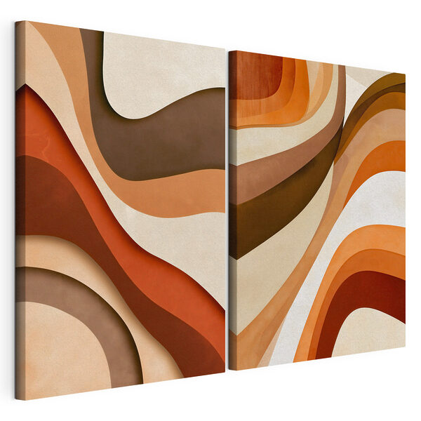 Flowing curves in warm earth tones