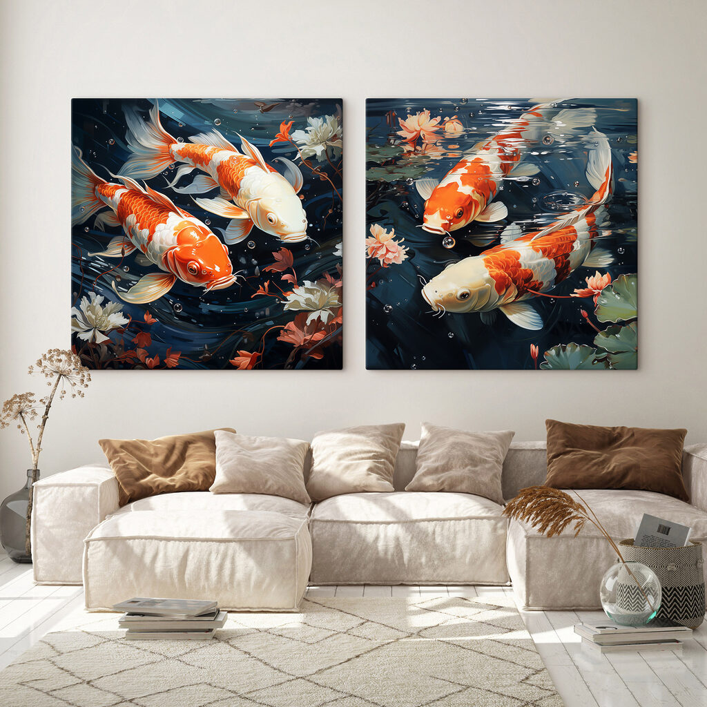 Collage of a couple of fish swimming in water