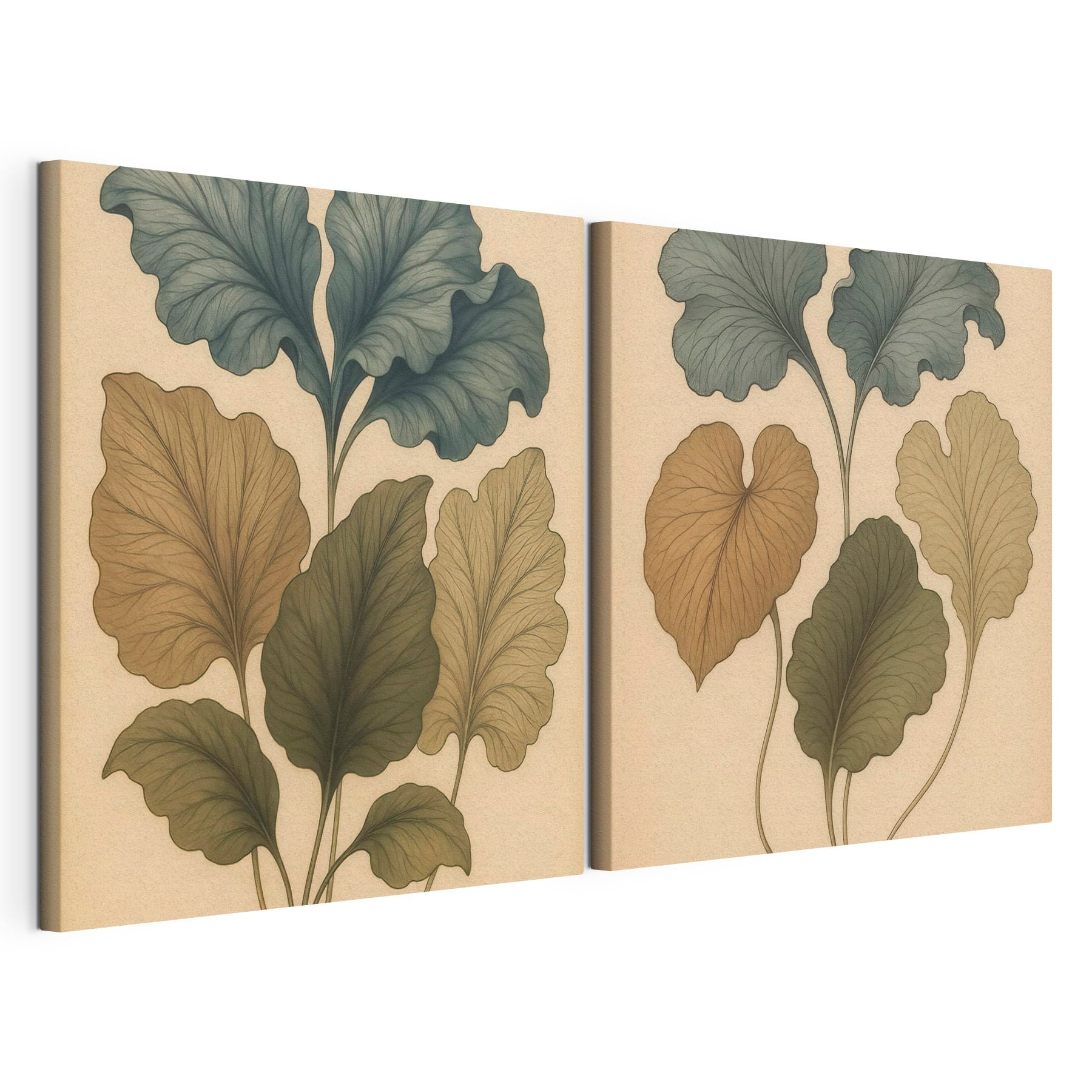 Delicate leaves in soft hues