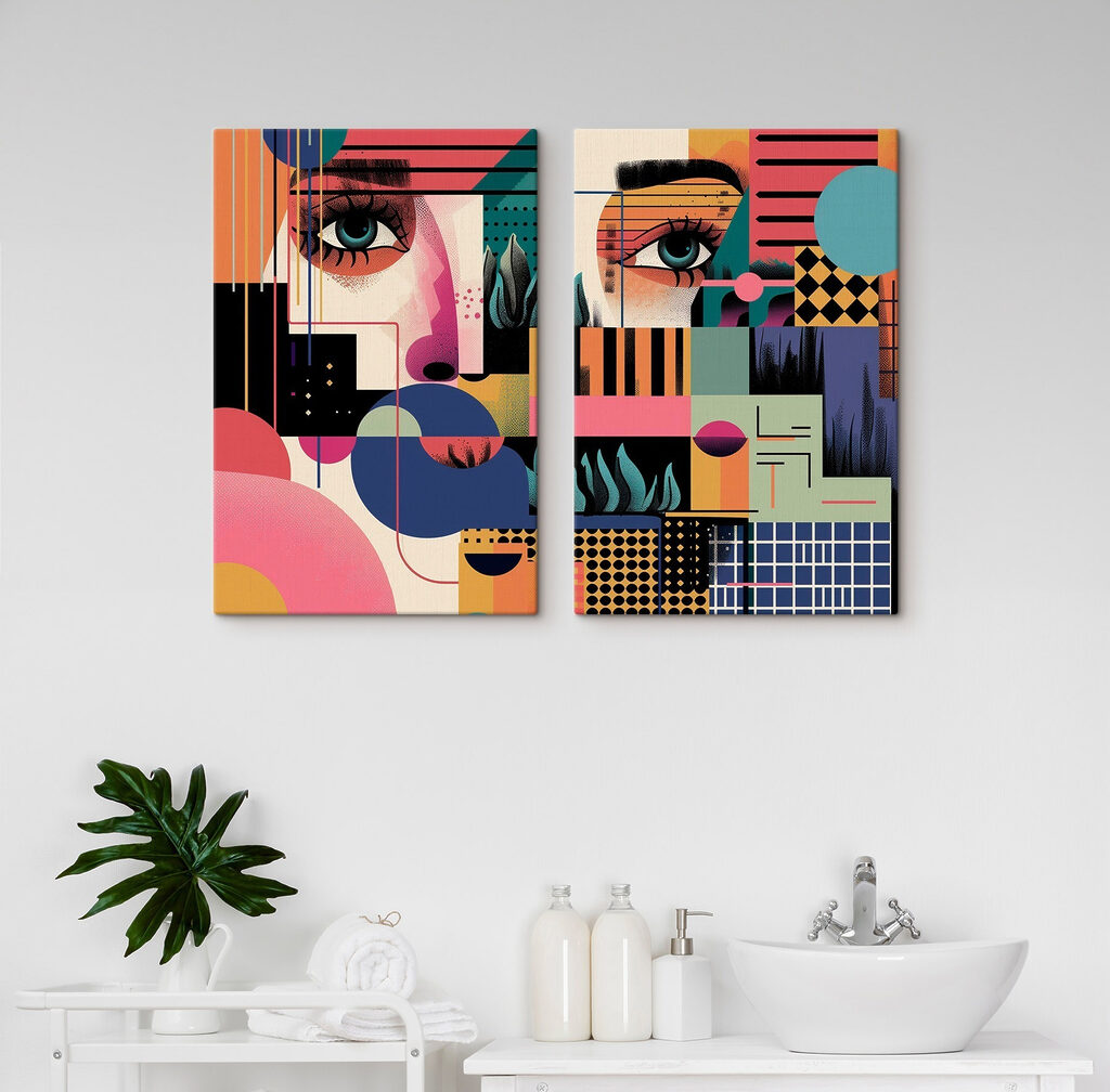 Colorful art of a woman's face