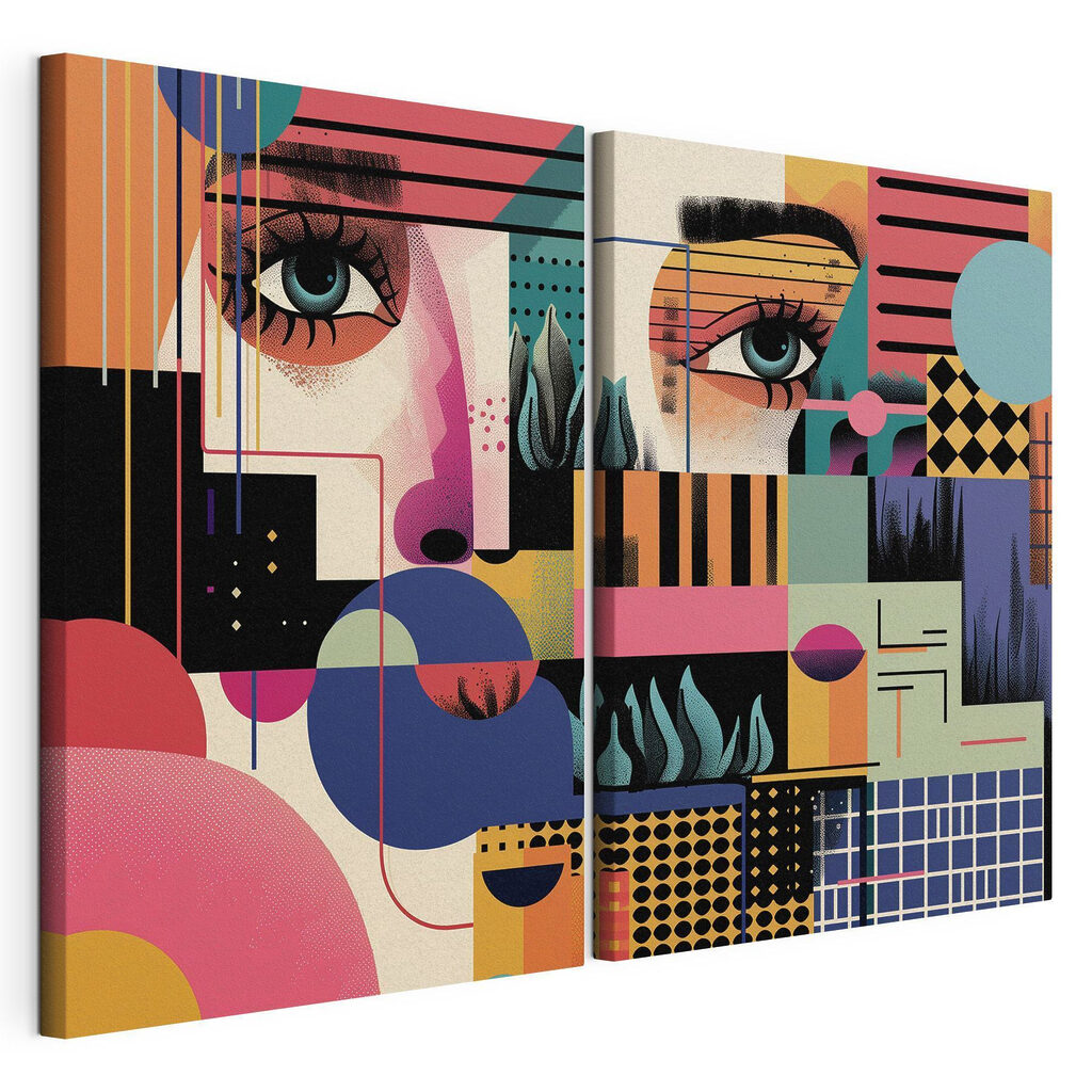 Colorful art of a woman's face