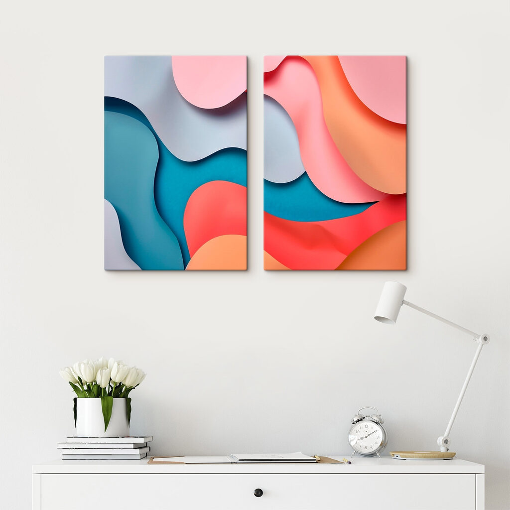 Collage of different colored shapes