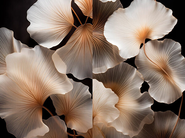 Collage of white and brown leaves