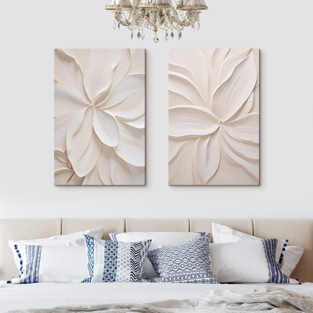 Collage of white paper flowers