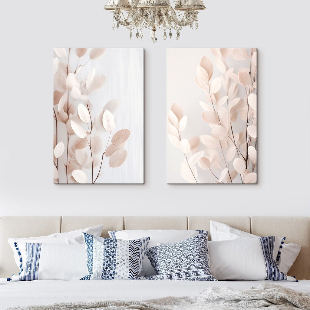 Delicate leaves in soft hues