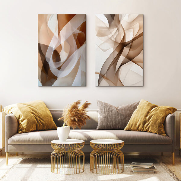 Fluid shapes in earthy tones