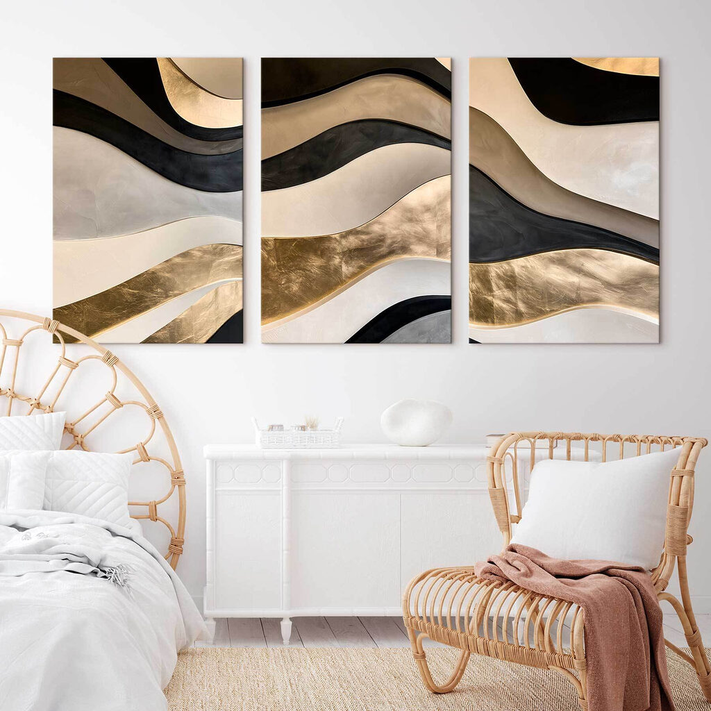 Collage of different colors of wavy patterns