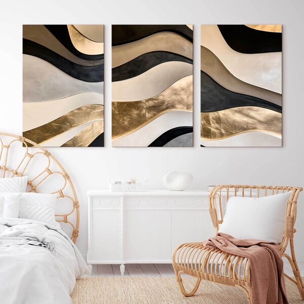 Collage of different colors of wavy patterns