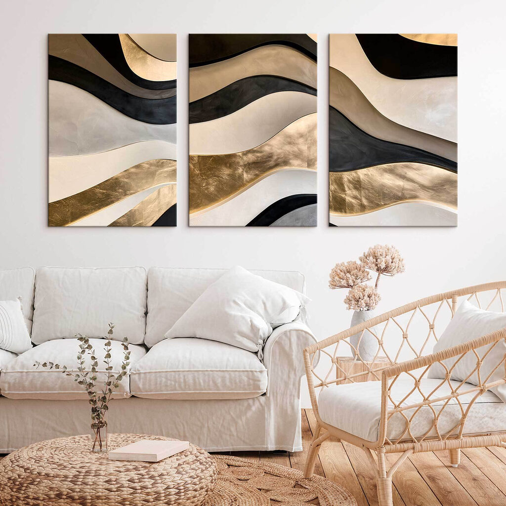 Collage of different colors of wavy patterns