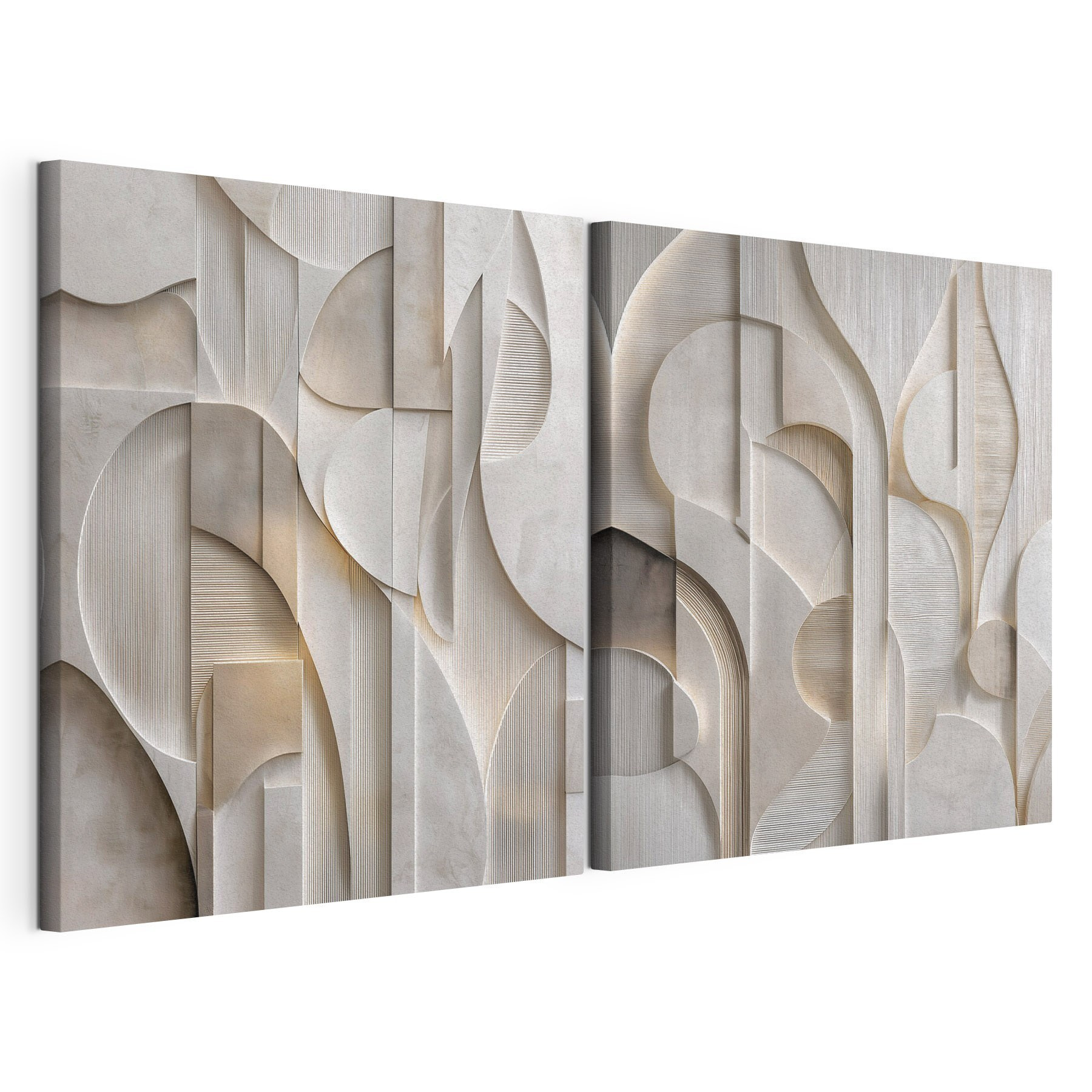 Abstract curves in soft neutral tones