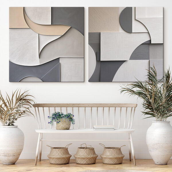 Abstract shapes in soothing colors