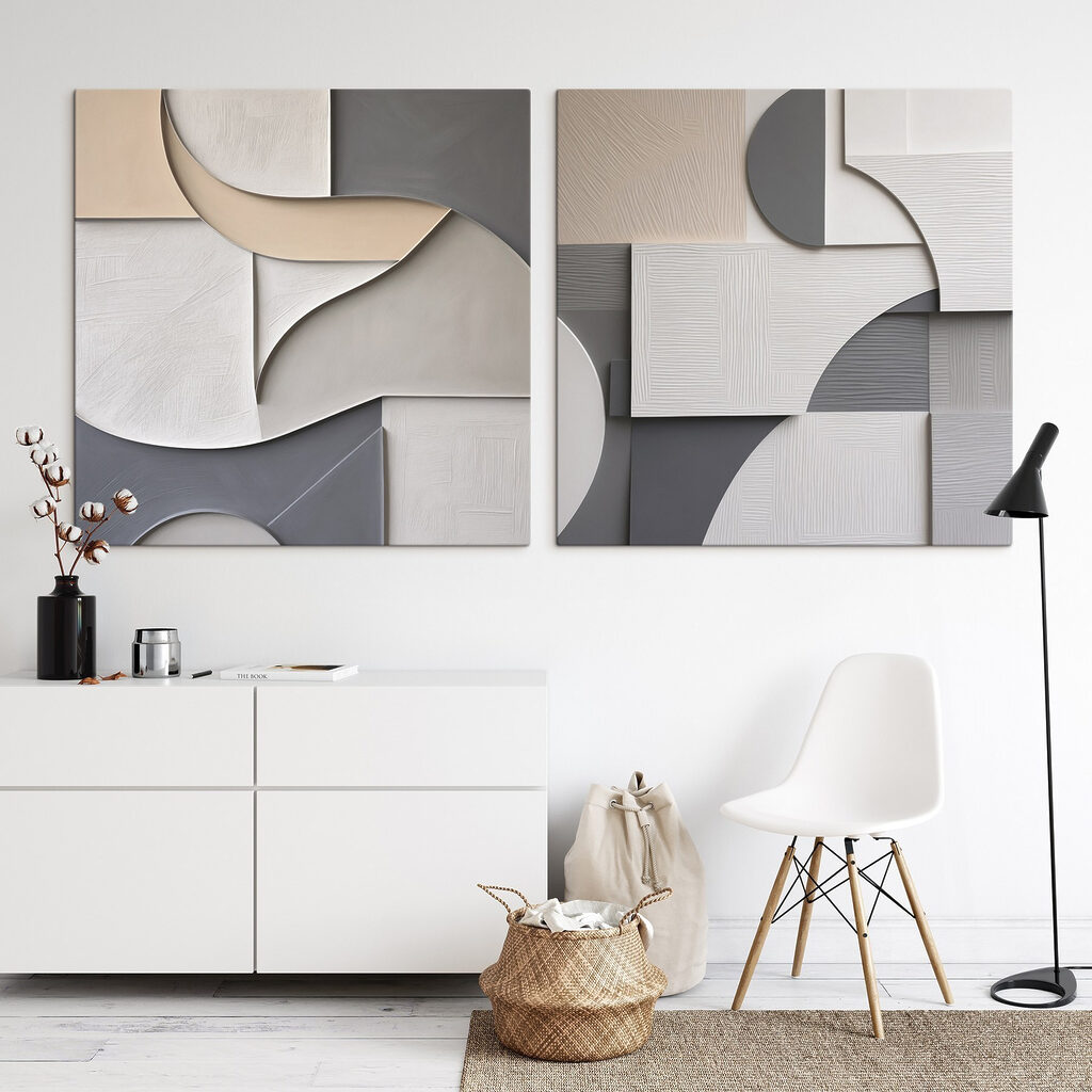 Abstract shapes in soothing colors