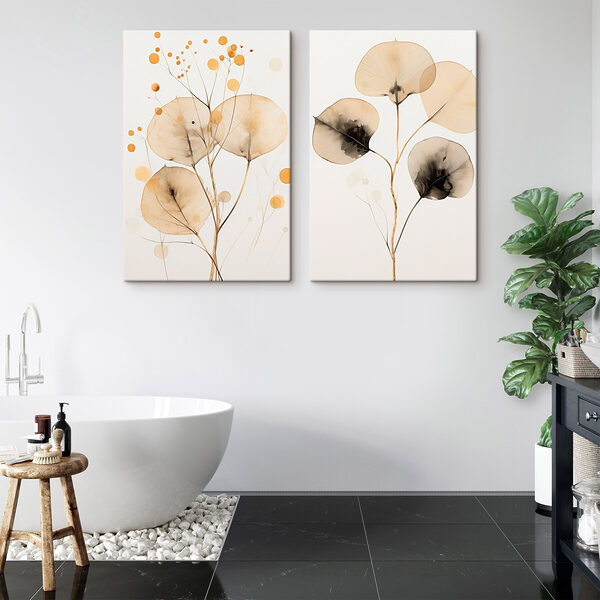 Delicate leaves in soft tones