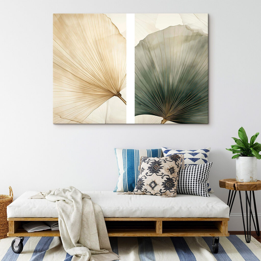 Delicate leaves in soft hues