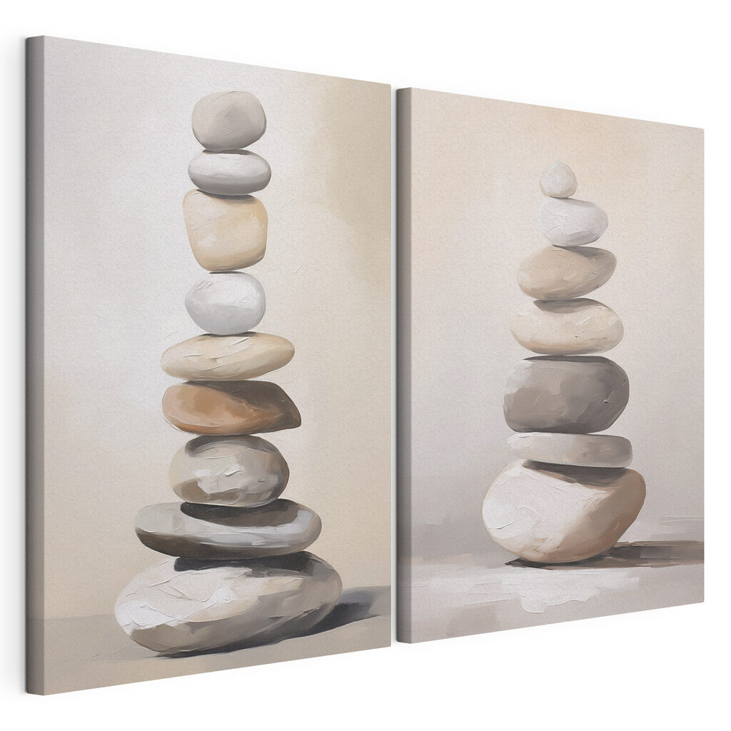 Painting of a stack of rocks