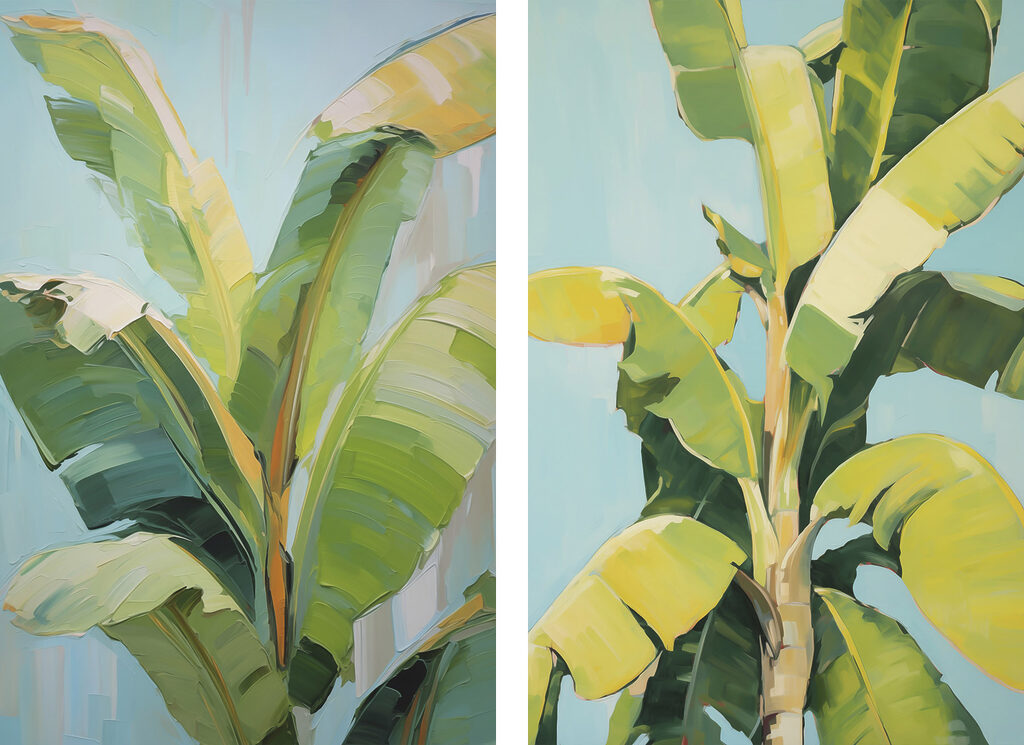Painting of a banana tree