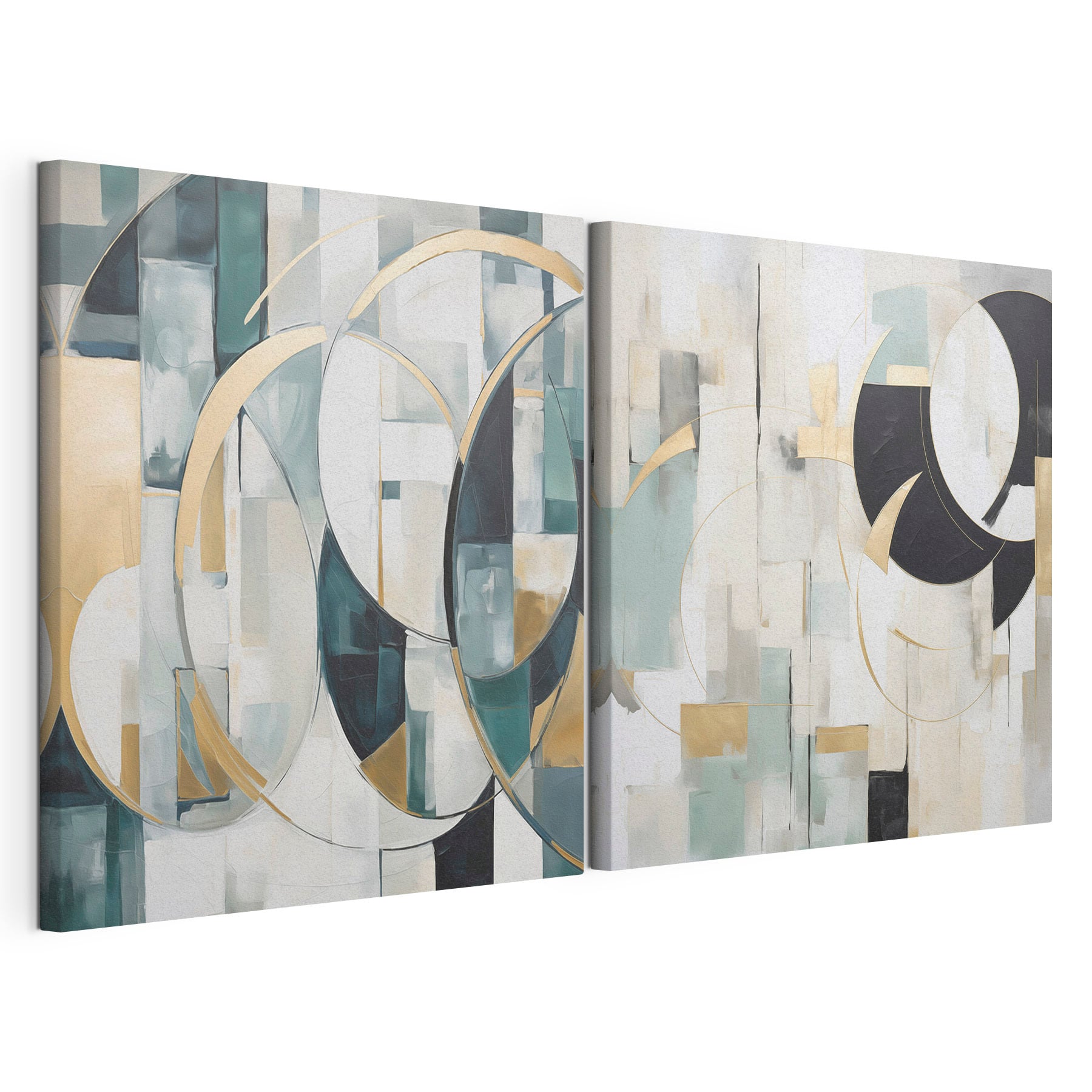 Two paintings of different colors