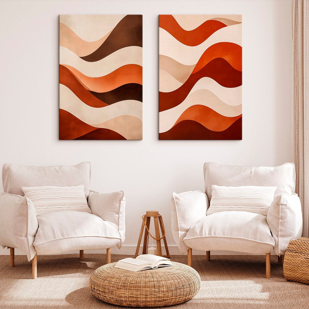 Couple of brown and white waves