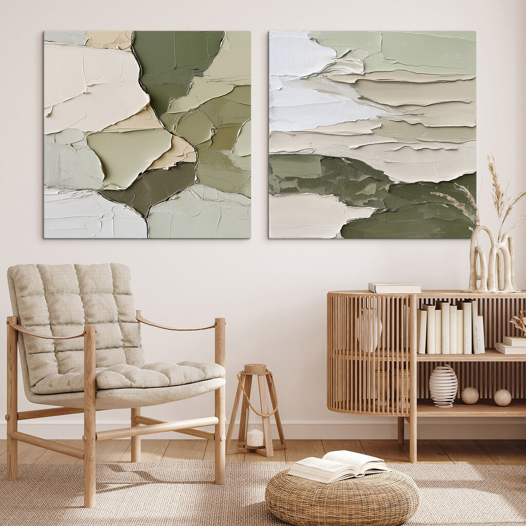 Calming hues in layered composition