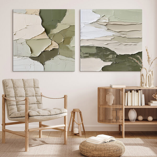 Calming hues in layered composition