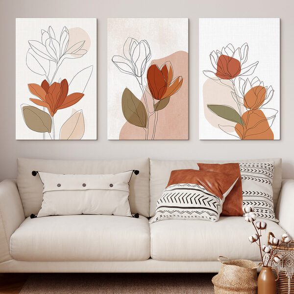 Drawing of flowers with leaves