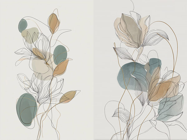 Flowing lines and soft colors blend
