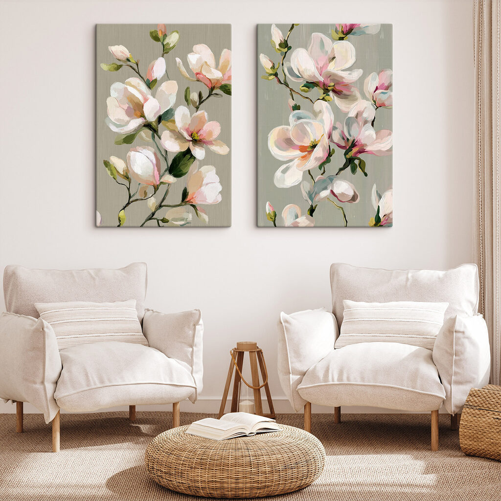Delicate blooms embracing soft hues
