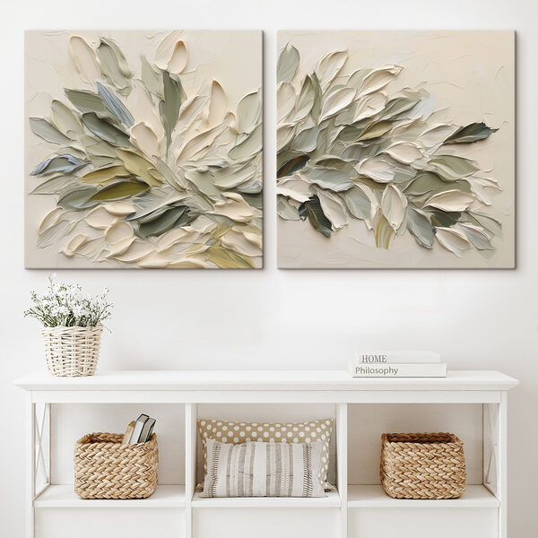 Elegant leaf composition in soft hues