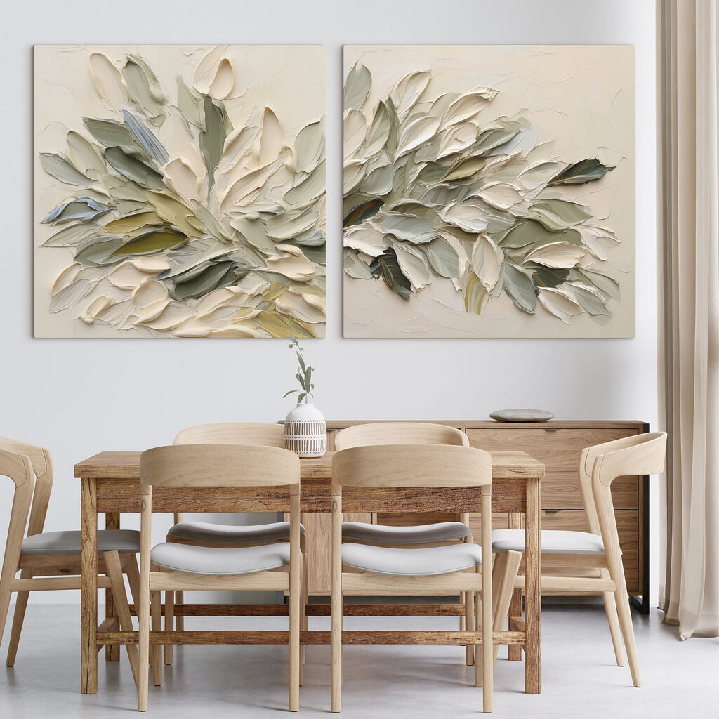 Elegant leaf composition in soft hues
