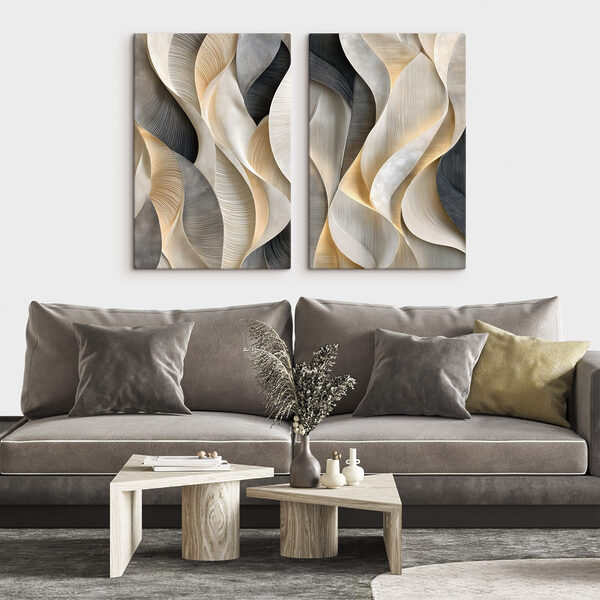 Sleek curves in soft color palette