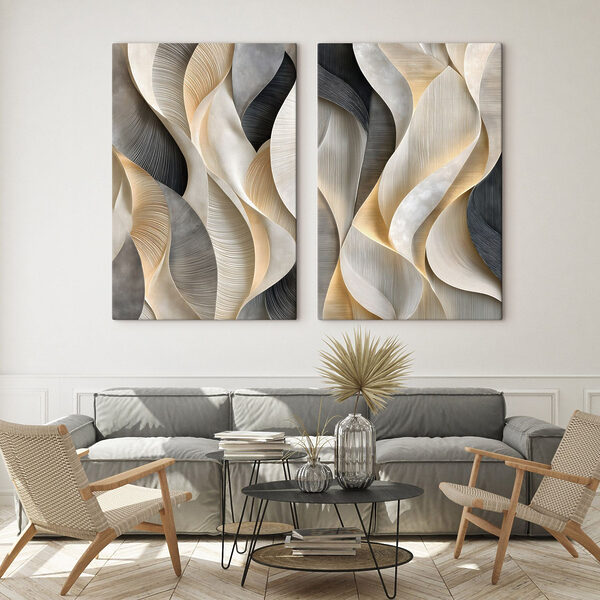 Sleek curves in soft color palette