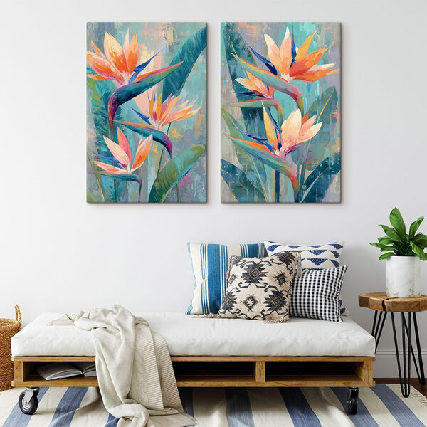 Painting of flowers and leaves