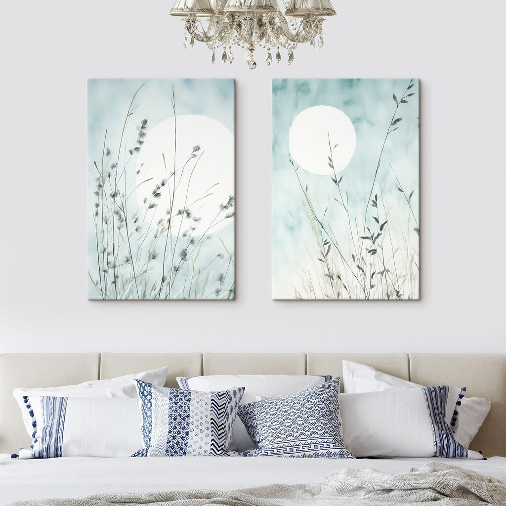 Painting of grass and sun
