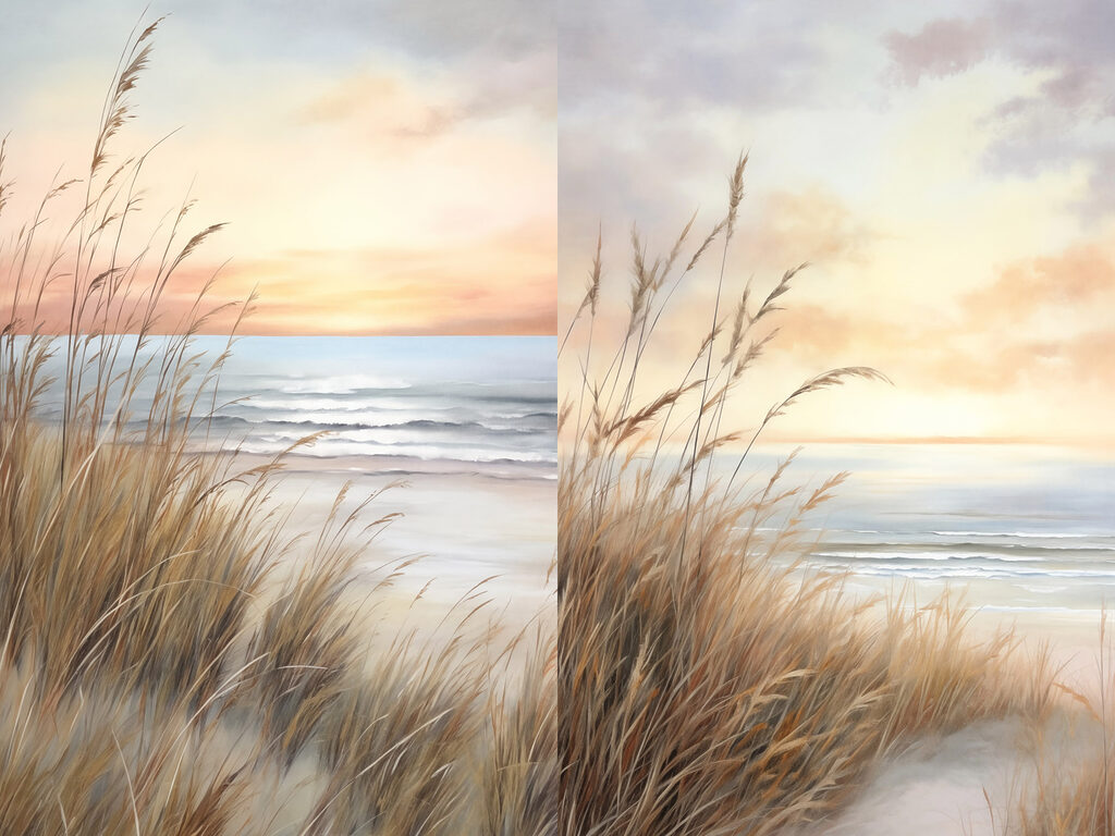 Painting of a beach and a beach