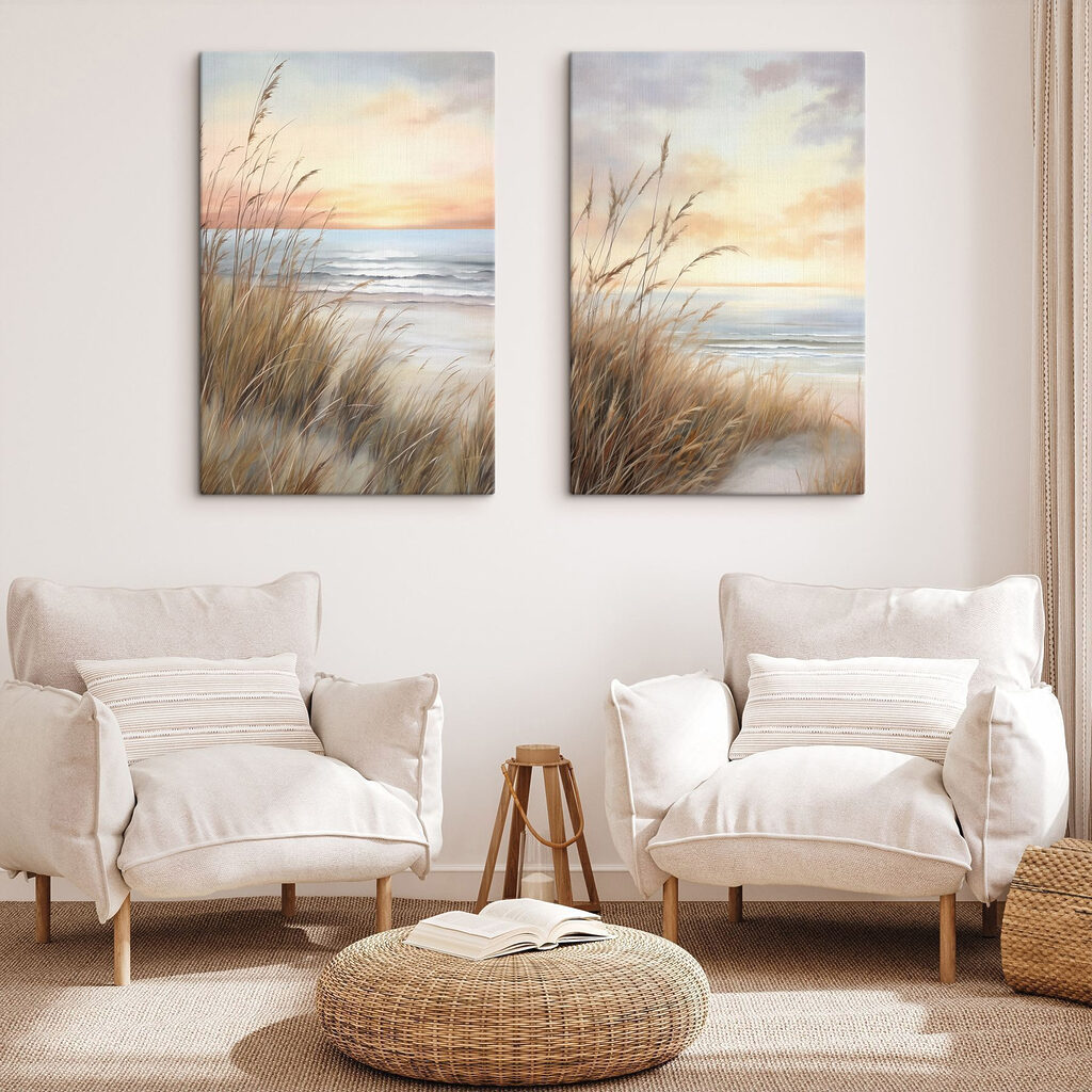 Painting of a beach and a beach