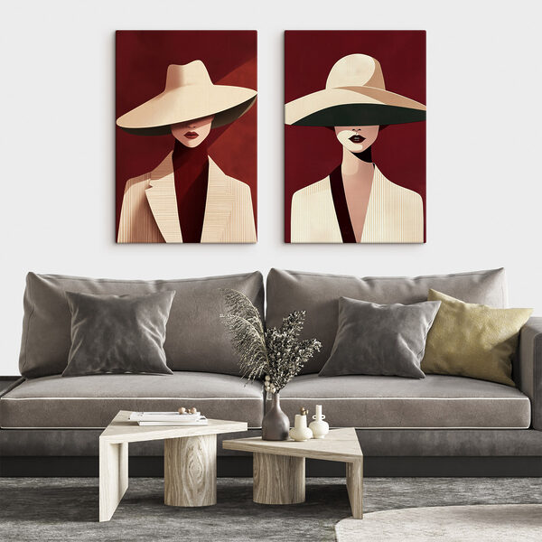 Collage of a woman wearing a hat
