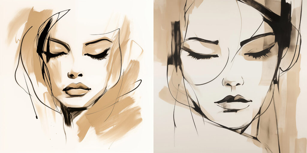 Drawing of a woman's face