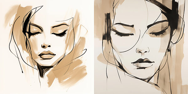 Drawing of a woman's face