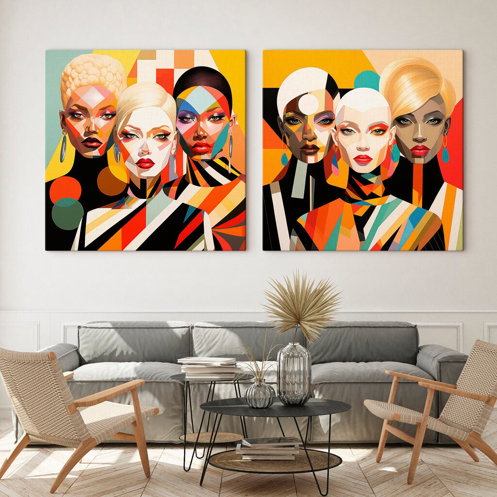 Collage of women with different colors