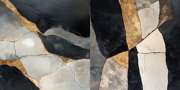 Abstract elegance in contrasting tones