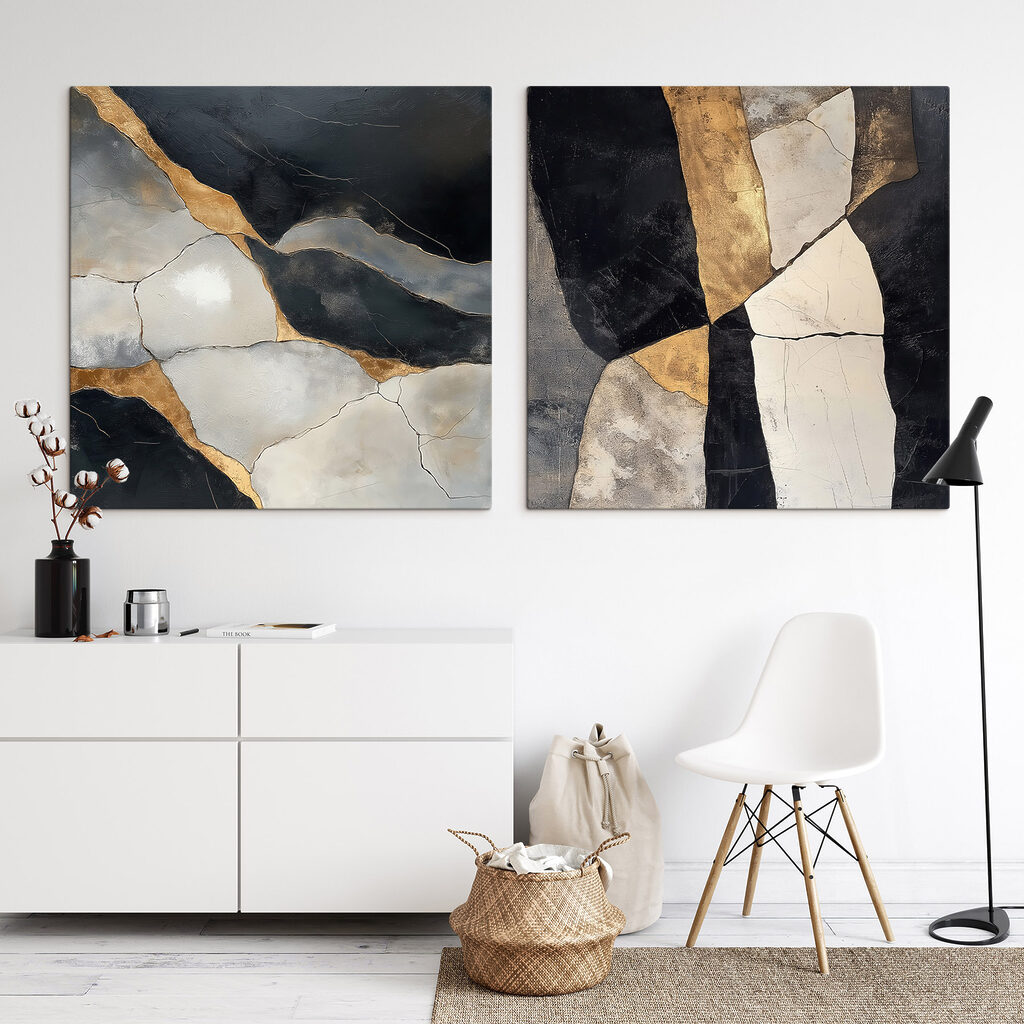 Abstract elegance in contrasting tones
